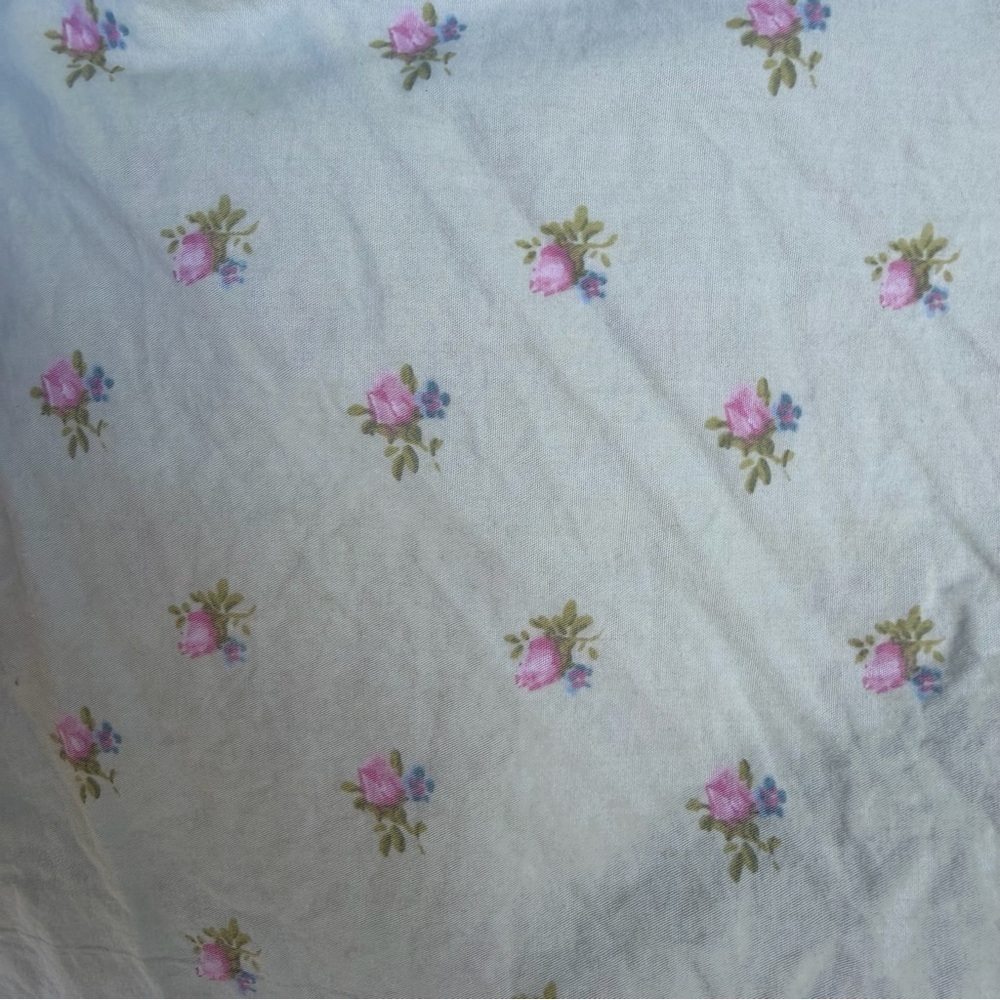 Simply Shabby Chic Blush Beauty King Size Flat Sheet Green Pink Rosebuds Cotton - Picture 3 of 6